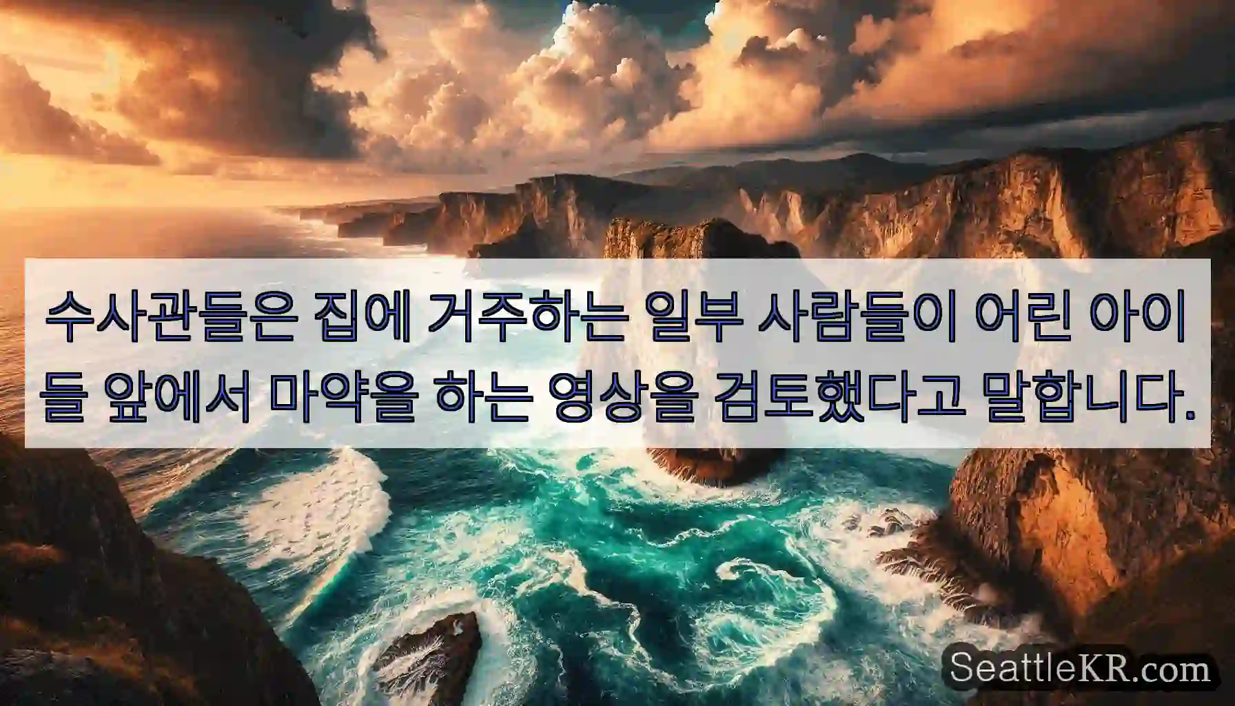 수사관들은 집에 거주하는 일부 사람들이 어린 아이들 앞에서 마약을 하는 영상을 검토했다고
