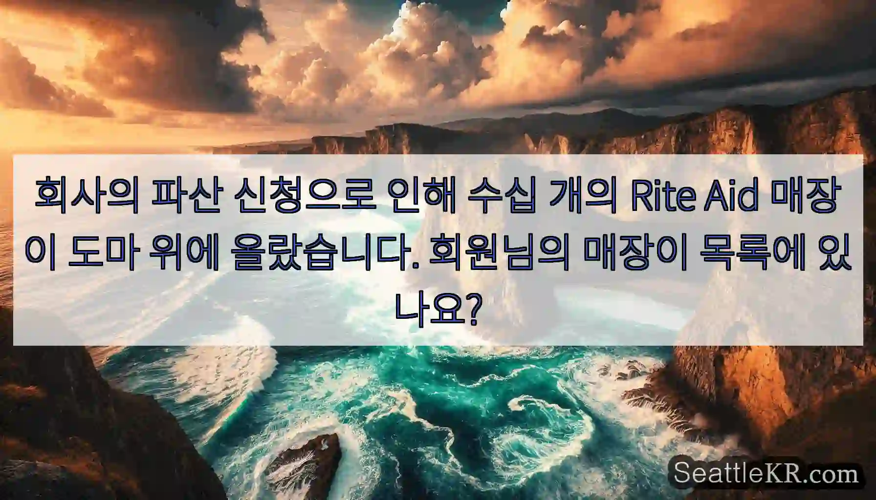 회사의 파산 신청으로 인해 수십 개의 Rite Aid 매장이 도마 위에 올랐습니다.