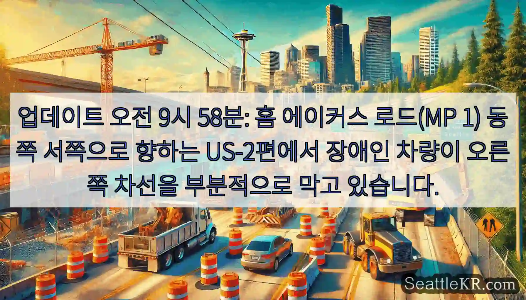 업데이트 오전 9시 58분: 홈 에이커스 로드(MP 1) 동쪽 서쪽으로 향하는