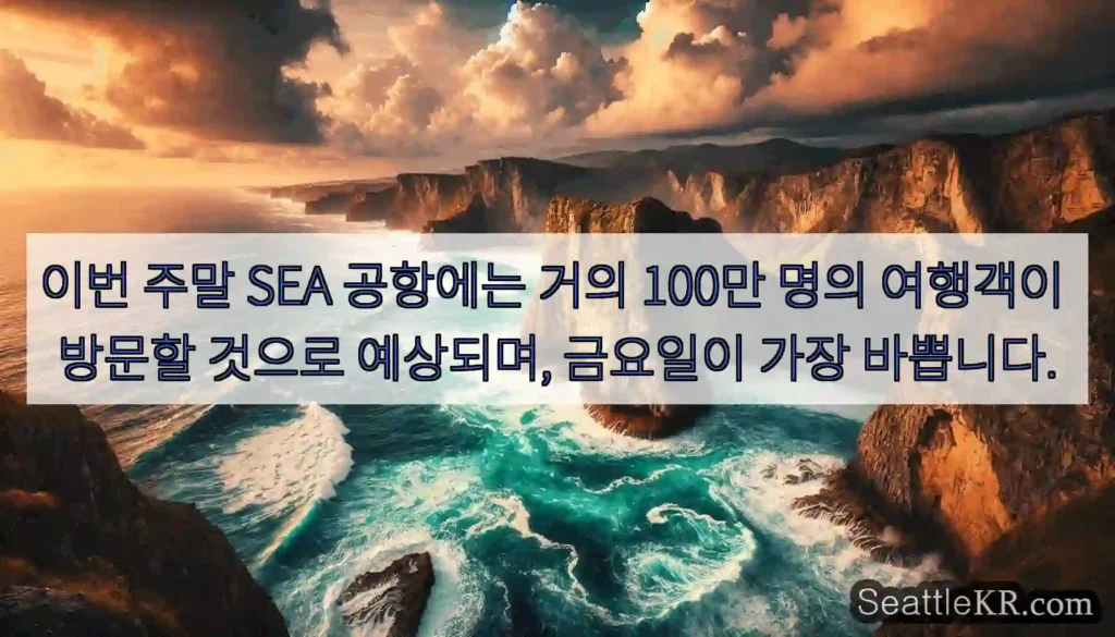 이번 주말 SEA 공항에는 거의 100만 명의 여행객이 방문할 것으로 예상되며, 금요일이