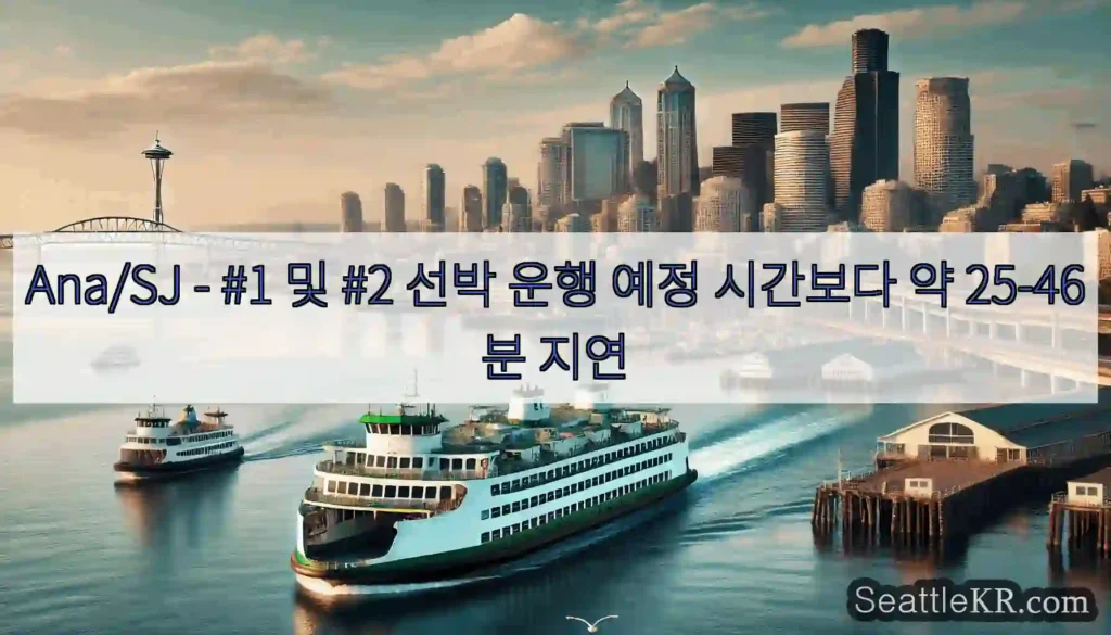 Ana/SJ - #1 및 #2 선박 운행 예정 시간보다 약 25-46분 지연