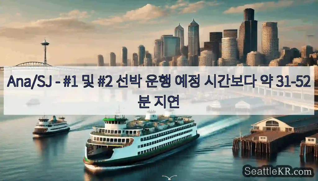 Ana/SJ - #1 및 #2 선박 운행 예정 시간보다 약 31-52분 지연
