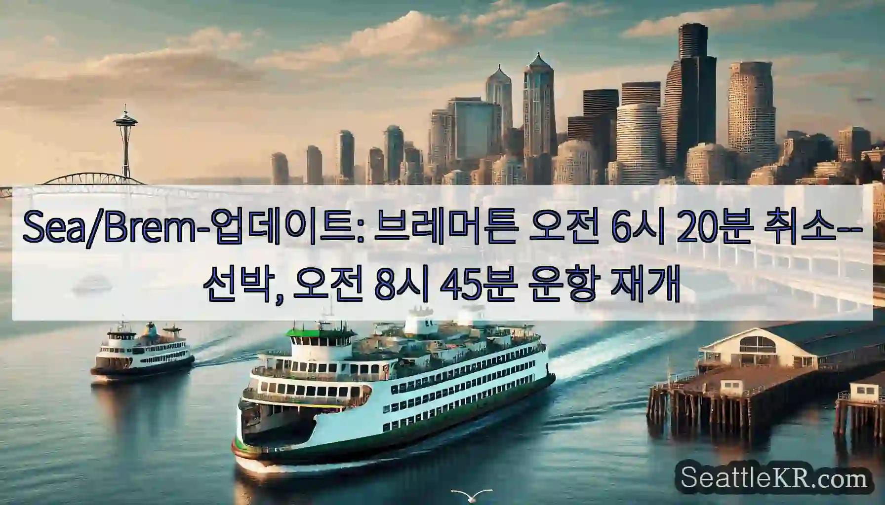 Sea/Brem-업데이트: 브레머튼 오전 6시 20분 취소--선박, 오전 8시 45분