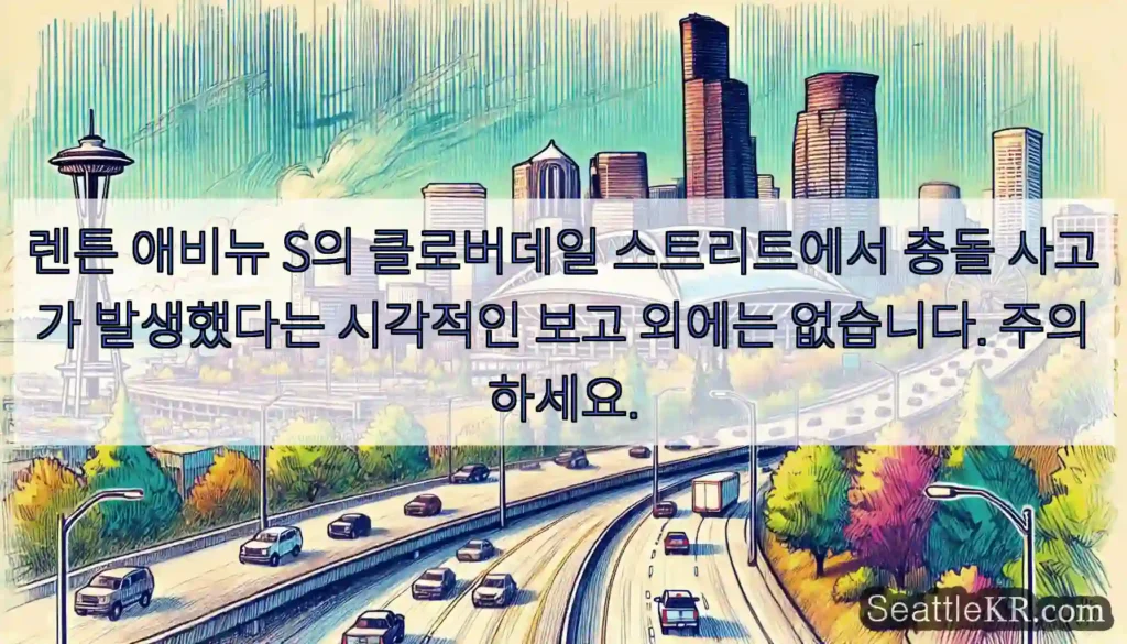 렌튼 애비뉴 S의 클로버데일 스트리트에서 충돌 사고가 발생했다는 시각적인 보고 외에는