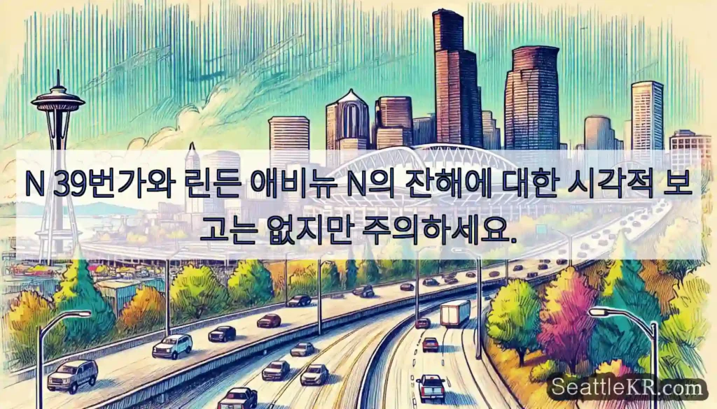 N 39번가와 린든 애비뉴 N의 잔해에 대한 시각적 보고는 없지만 주의하세요.