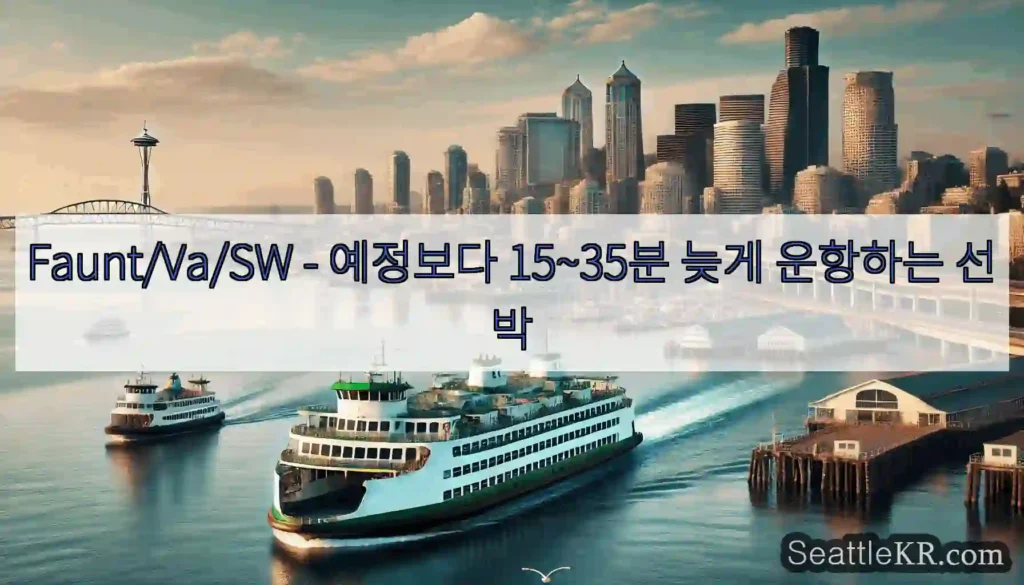 Faunt/Va/SW - 예정보다 15~35분 늦게 운항하는 선박