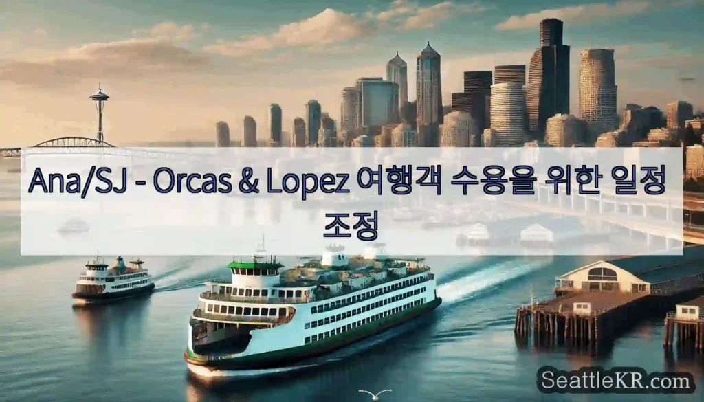 Ana/SJ - Orcas & Lopez 여행객 수용을 위한 일정 조정