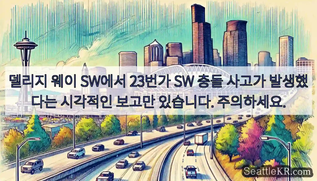 델리지 웨이 SW에서 23번가 SW 충돌 사고가 발생했다는 시각적인 보고만 있습니다.