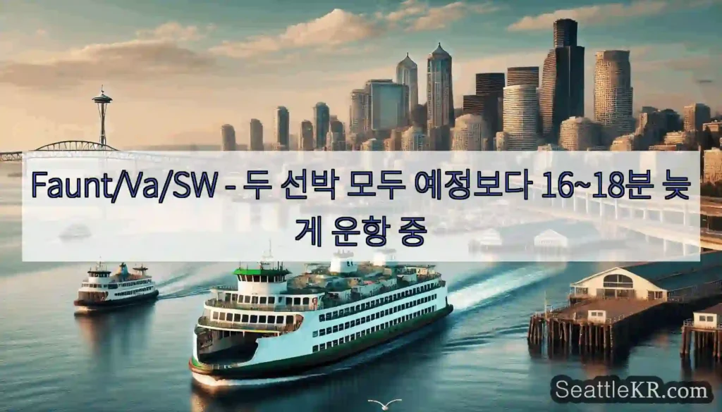 Faunt/Va/SW - 두 선박 모두 예정보다 16~18분 늦게 운항 중