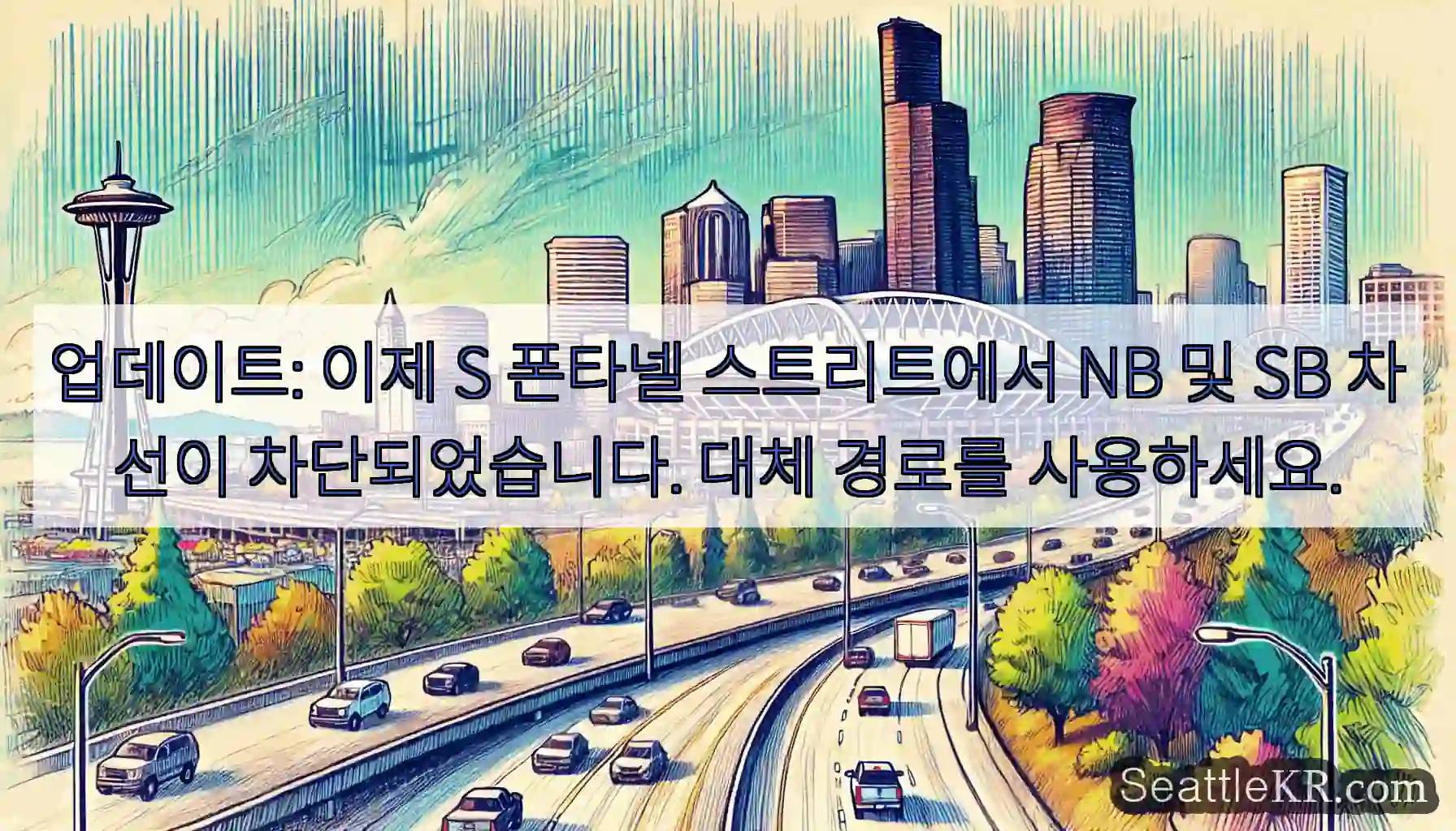 업데이트: 이제 S 폰타넬 스트리트에서 NB 및 SB 차선이 차단되었습니다. 대체 경로를