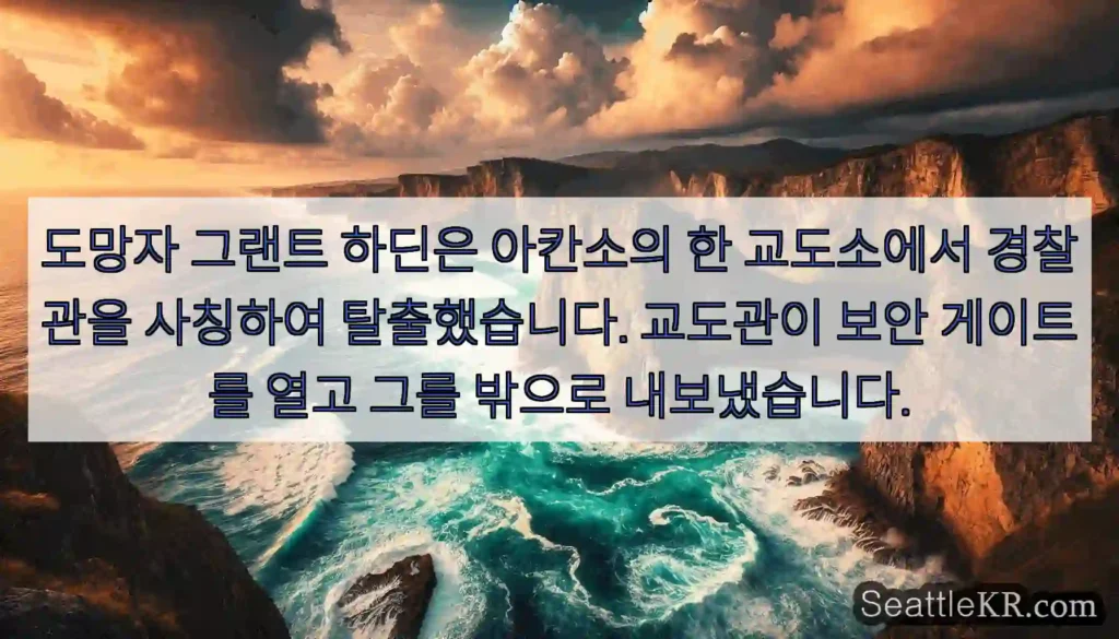 도망자 그랜트 하딘은 아칸소의 한 교도소에서 경찰관을 사칭하여 탈출했습니다. 교도관이