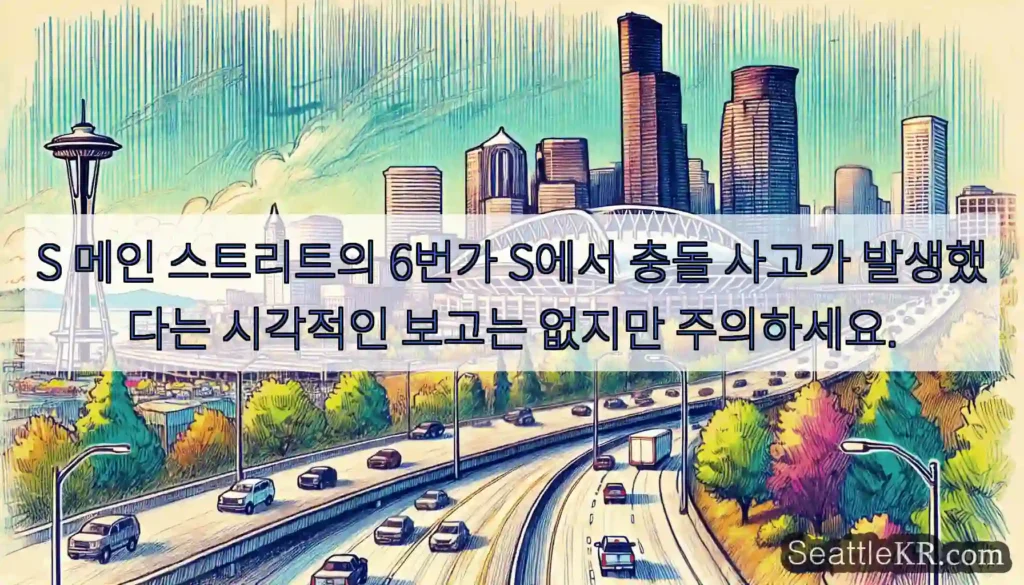 S 메인 스트리트의 6번가 S에서 충돌 사고가 발생했다는 시각적인 보고는 없지만