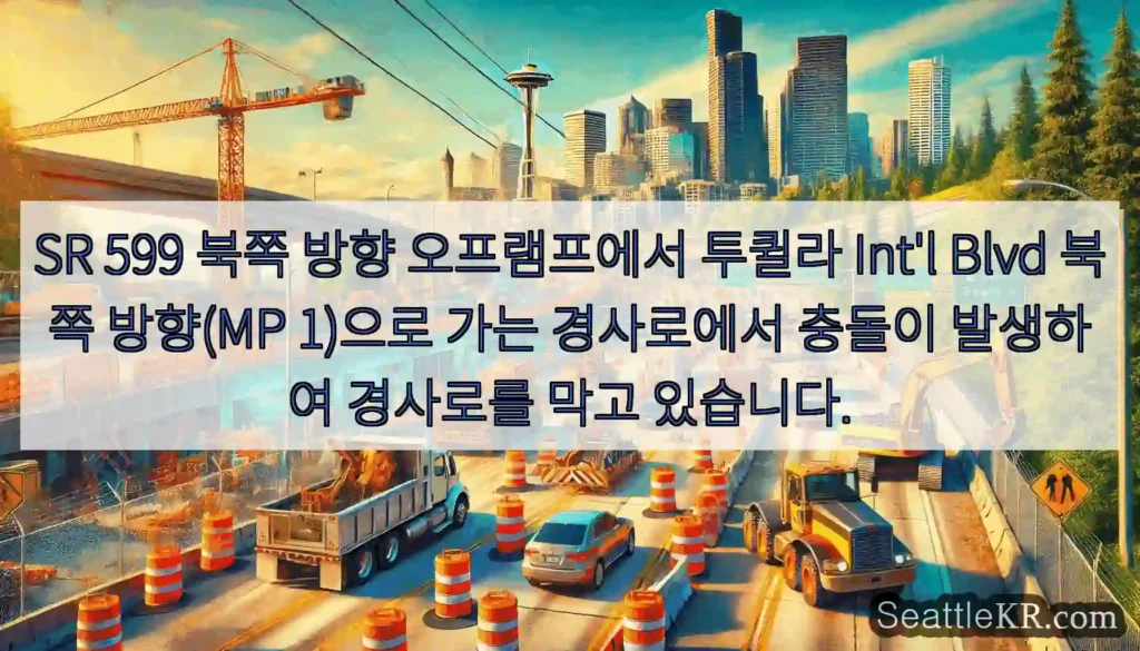 SR 599 북쪽 방향 오프램프에서 투퀼라 Int'l Blvd 북쪽 방향(MP 1)으로