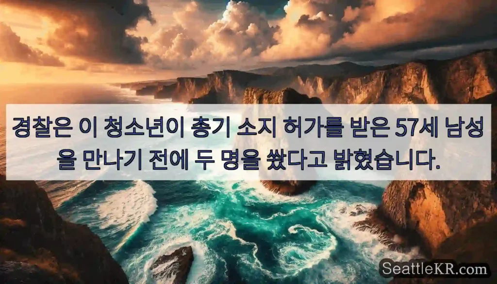 경찰은 이 청소년이 총기 소지 허가를 받은 57세 남성을 만나기 전에 두 명을 쐈다고