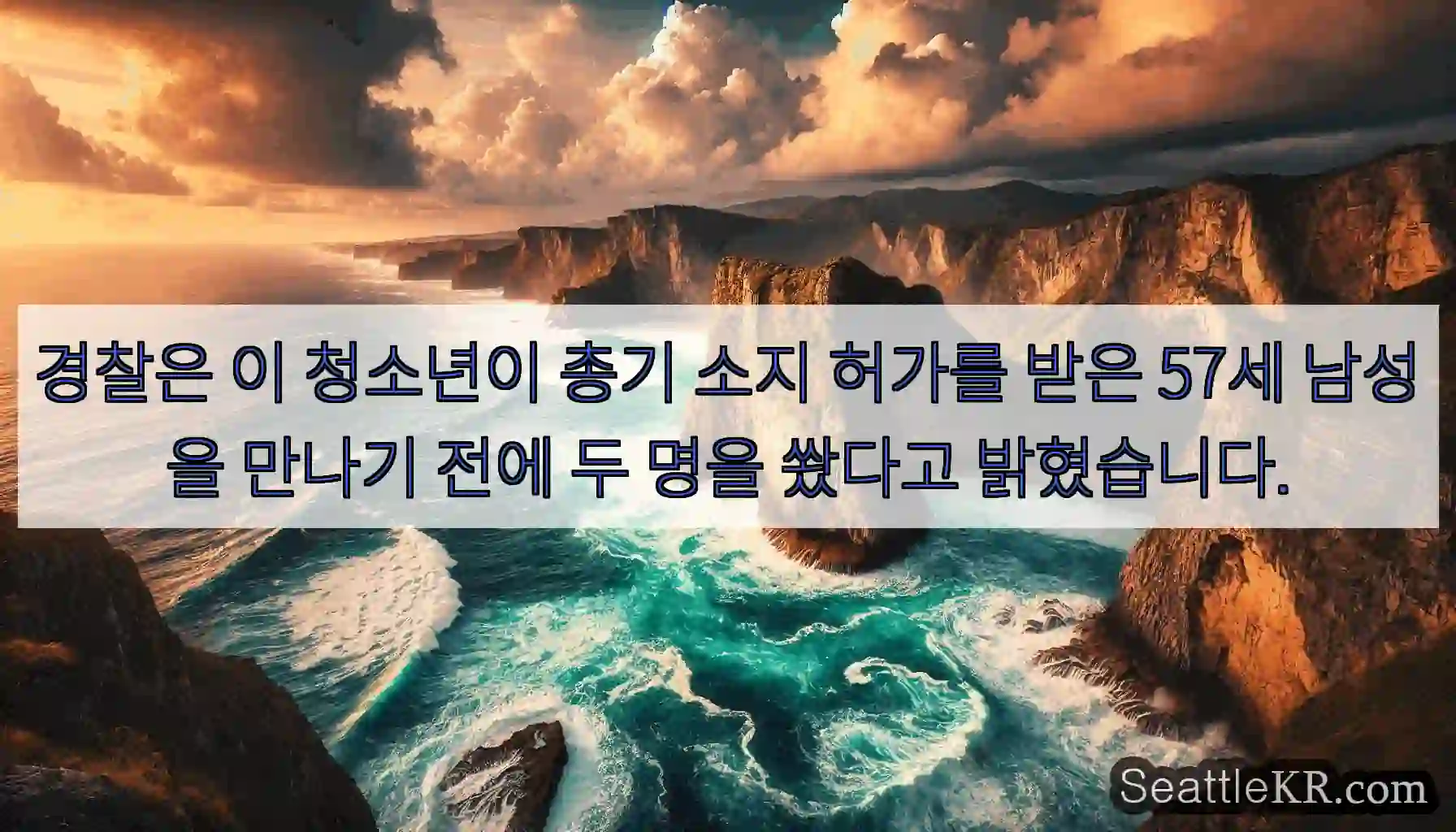 경찰은 이 청소년이 총기 소지 허가를 받은 57세 남성을 만나기 전에 두 명을 쐈다고