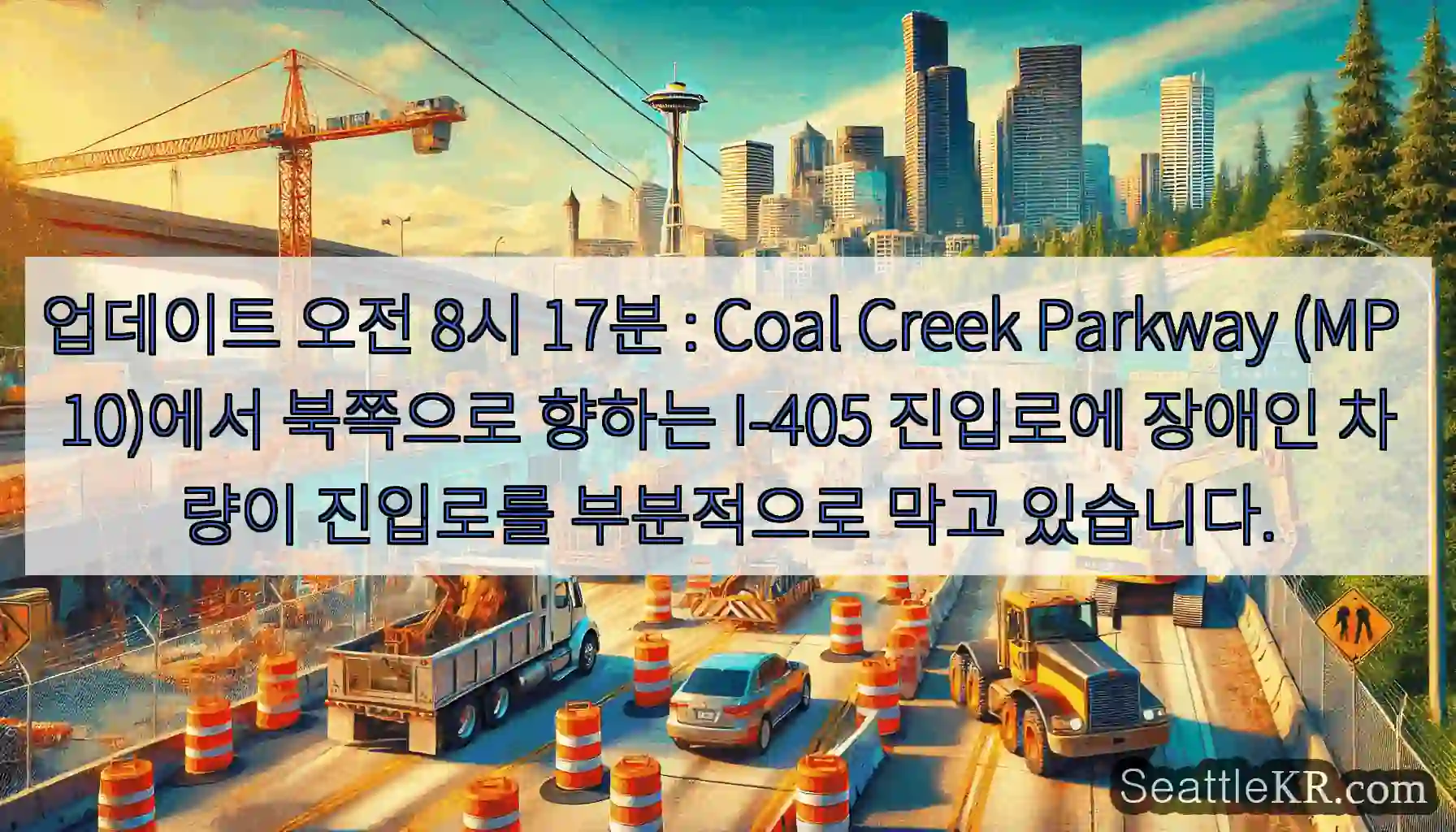 업데이트 오전 8시 17분 : Coal Creek Parkway (MP 10)에서