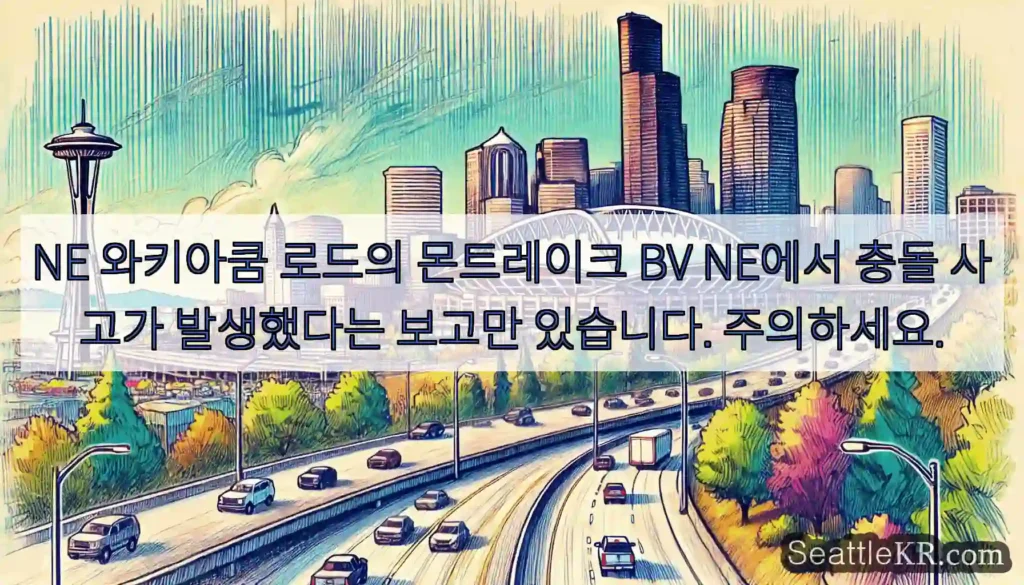 NE 와키아쿰 로드의 몬트레이크 BV NE에서 충돌 사고가 발생했다는 보고만 있습니다.