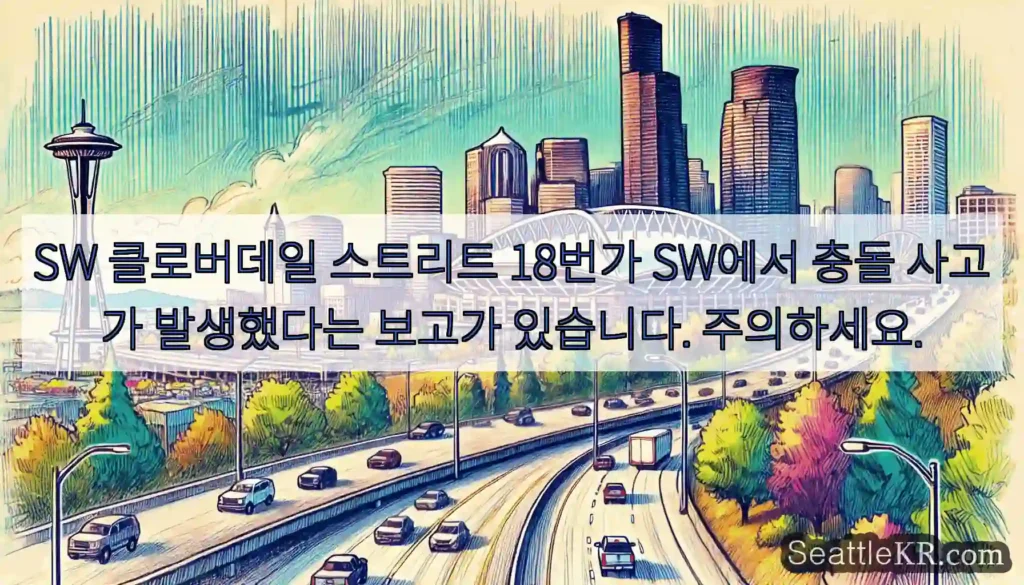 SW 클로버데일 스트리트 18번가 SW에서 충돌 사고가 발생했다는 보고가 있습니다.