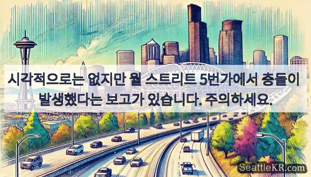 시각적으로는 없지만 월 스트리트 5번가에서 충돌이 발생했다는 보고가 있습니다. 주의하세요.