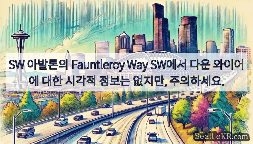 SW 아발론의 Fauntleroy Way SW에서 다운 와이어에 대한 시각적 정보는