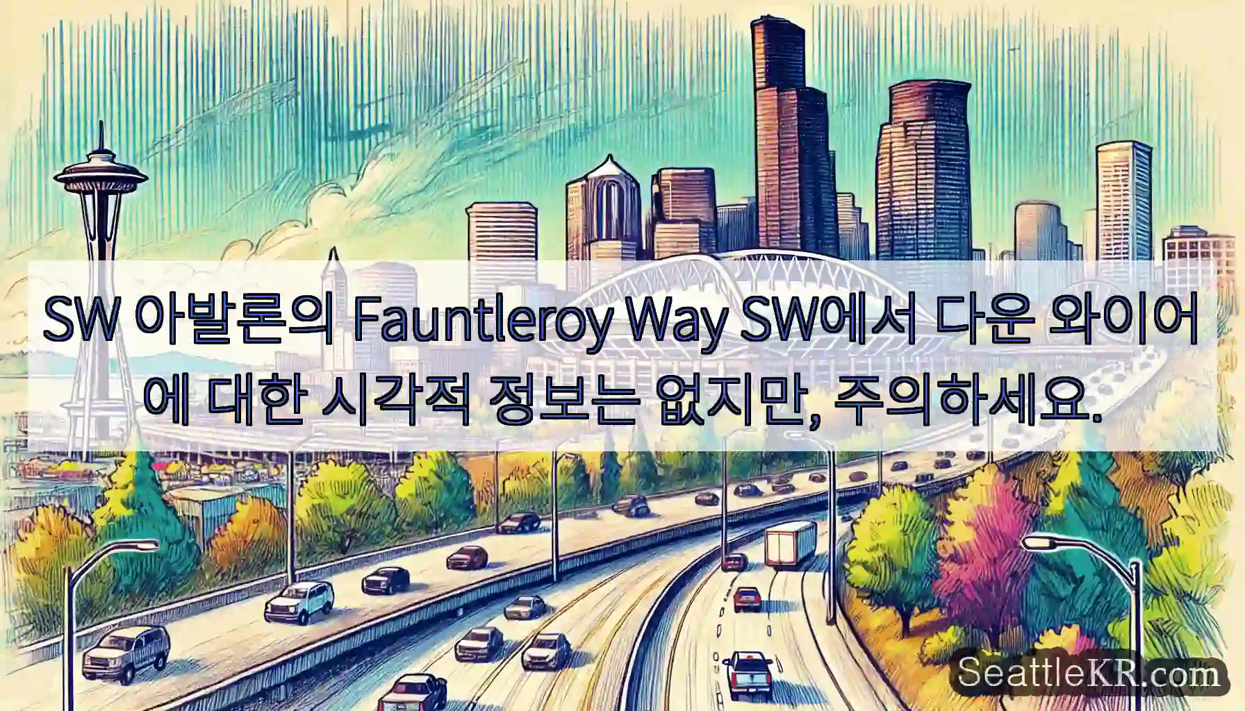 SW 아발론의 Fauntleroy Way SW에서 다운 와이어에 대한 시각적 정보는