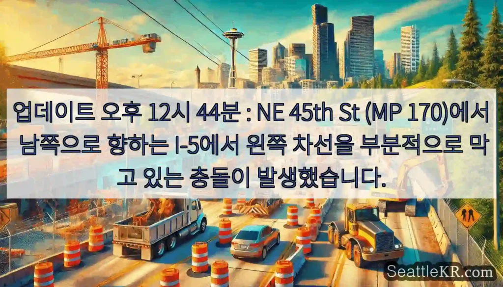 업데이트 오후 12시 44분 : NE 45th St (MP 170)에서 남쪽으로 향하는