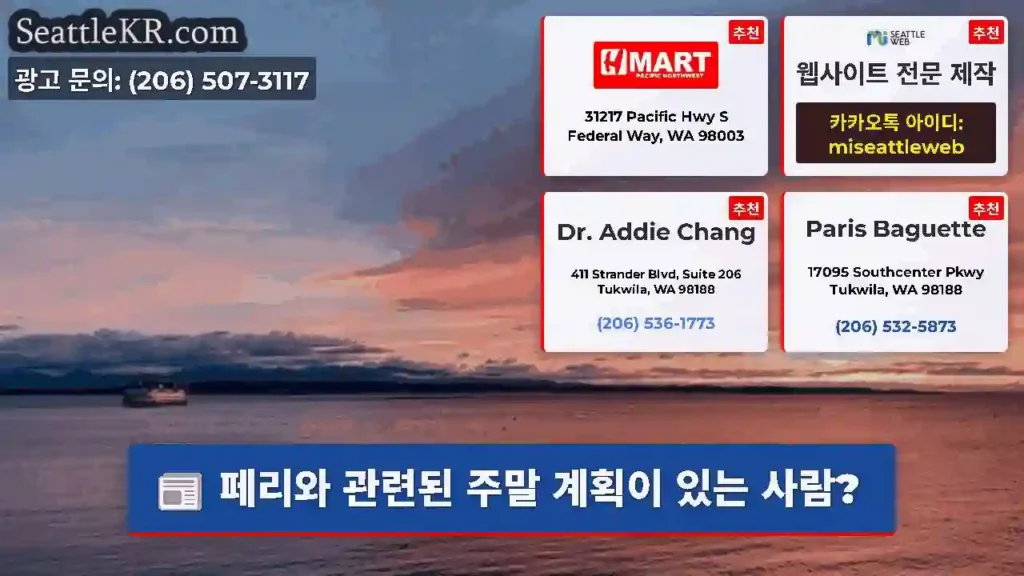 페리와 관련된 주말 계획이 있는 사람?