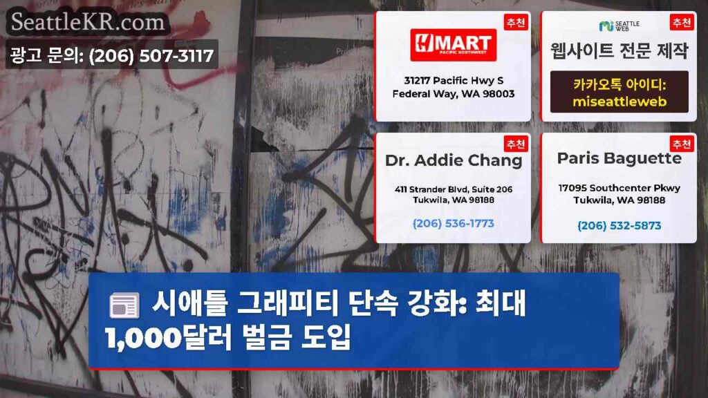 시애틀 그래피티 단속 강화: 최대 1,000달러 벌금 도입