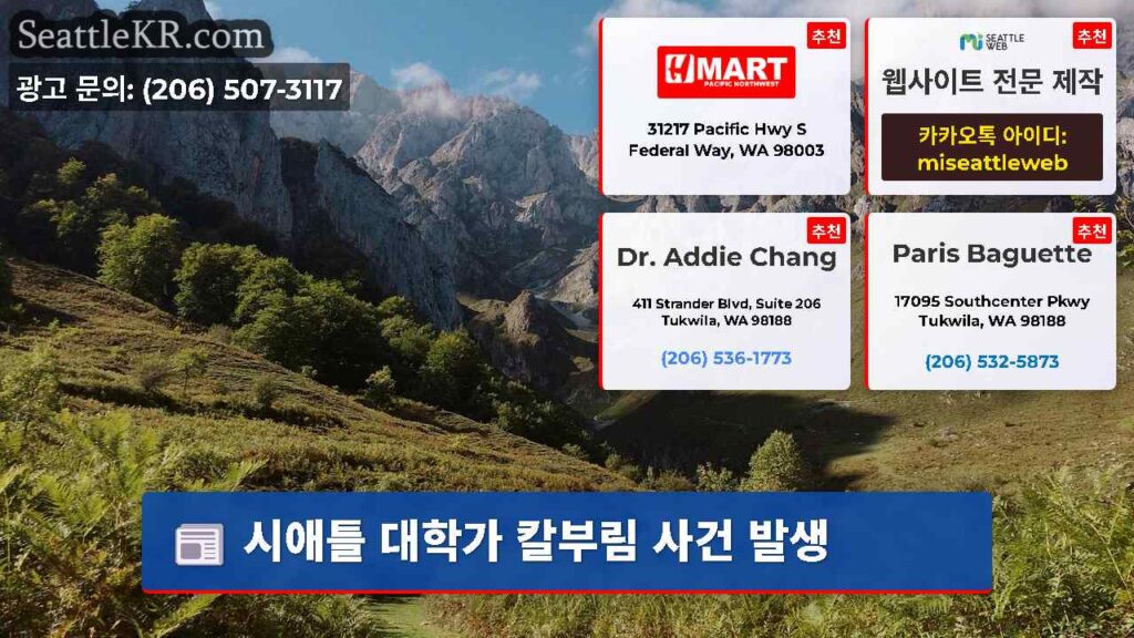 시애틀 대학가 칼부림 사건 발생