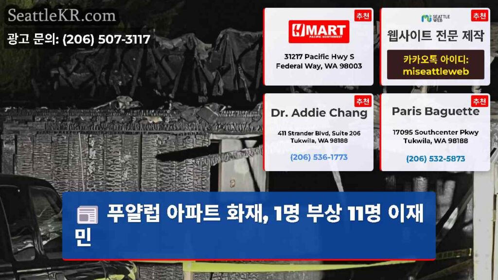 푸얄럽 아파트 화재, 1명 부상 11명 이재민