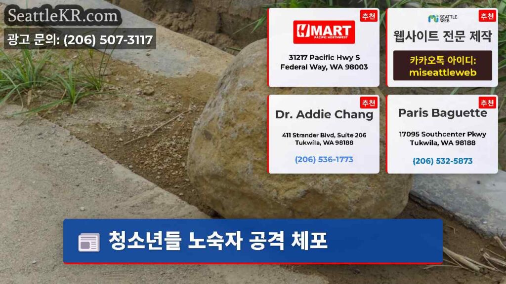 청소년들 노숙자 공격 체포