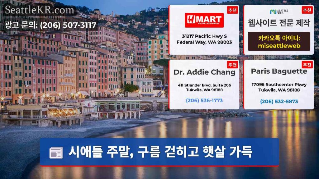 시애틀 주말, 구름 걷히고 햇살 가득