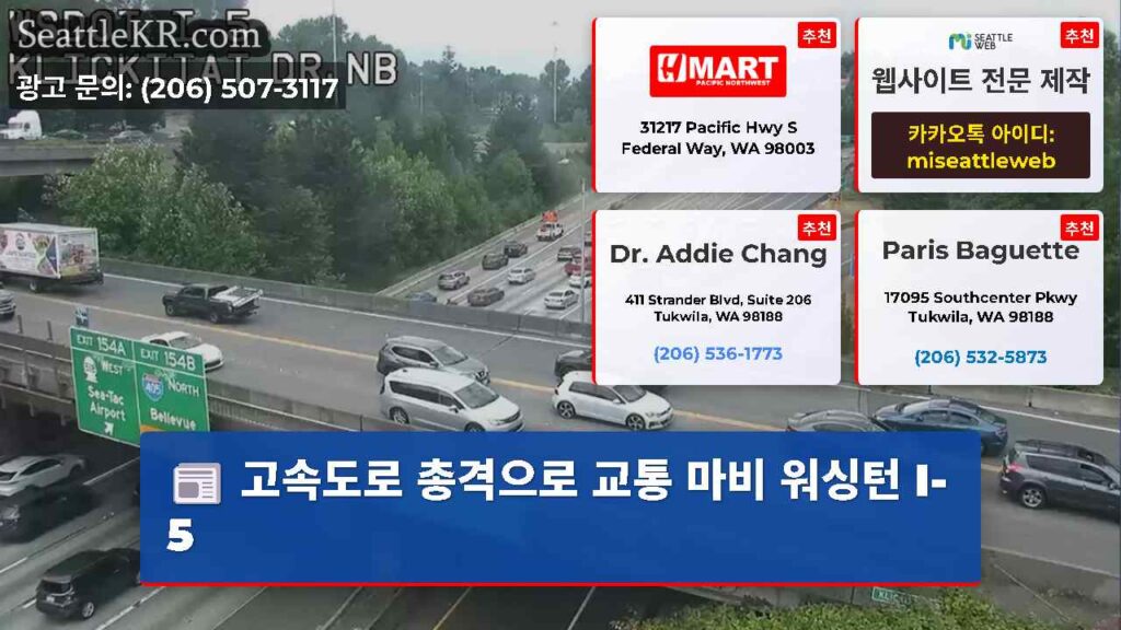 고속도로 총격으로 교통 마비 워싱턴 I-5