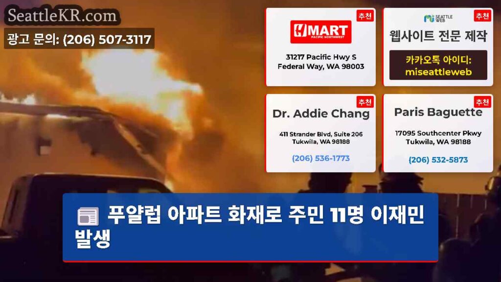 푸얄럽 아파트 화재로 주민 11명 이재민 발생
