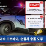 과속 오토바이 순찰차 충돌 도주