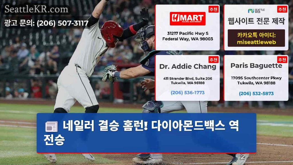 네일러 결승 홈런! 다이아몬드백스 역전승