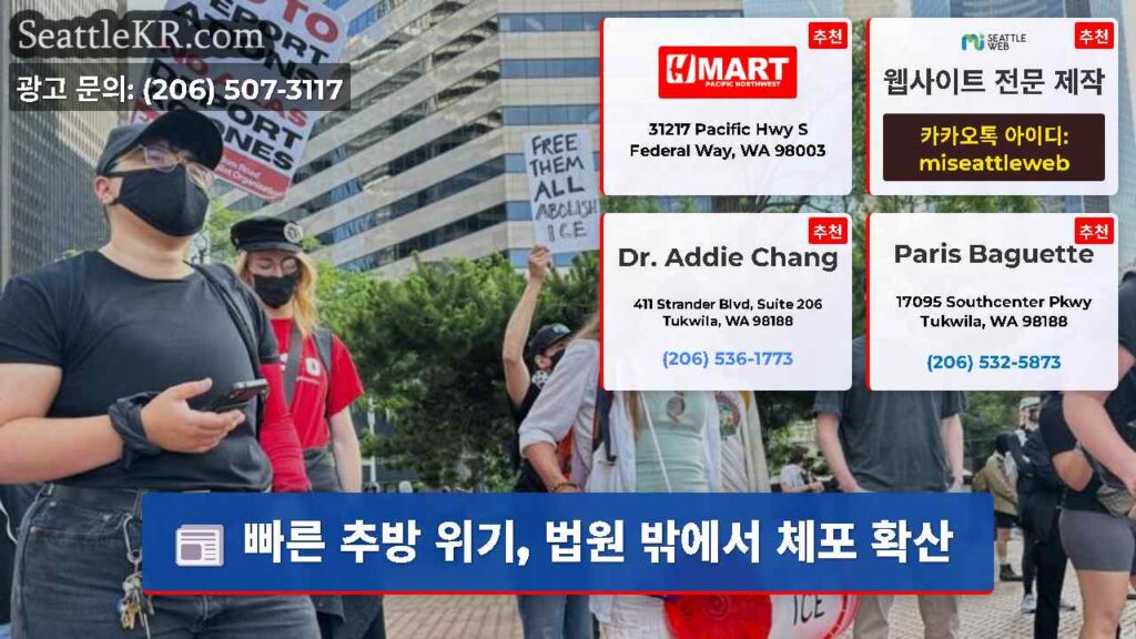빠른 추방 위기, 법원 밖에서 체포 확산