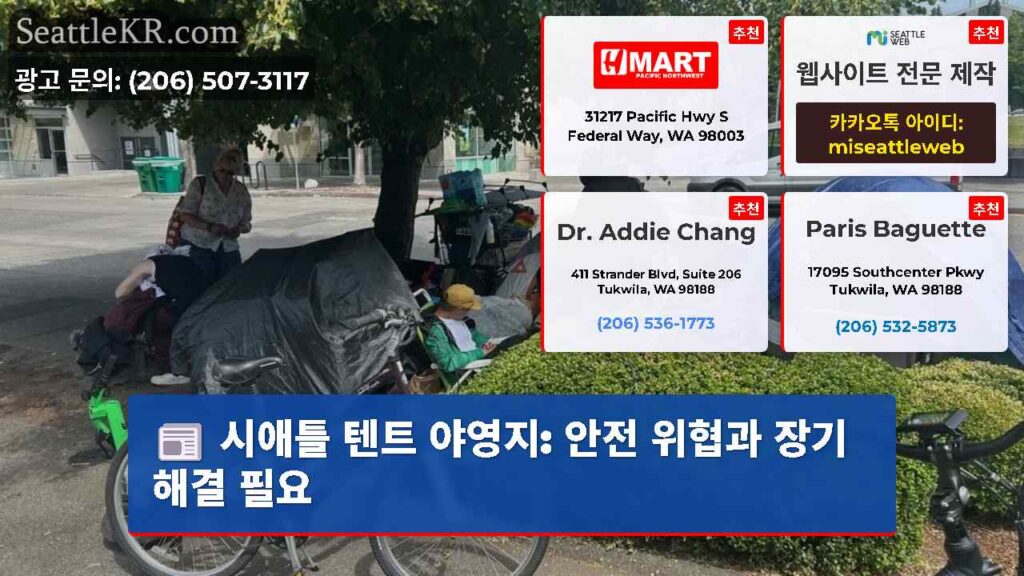시애틀 텐트 야영지: 안전 위협과 장기 해결 필요