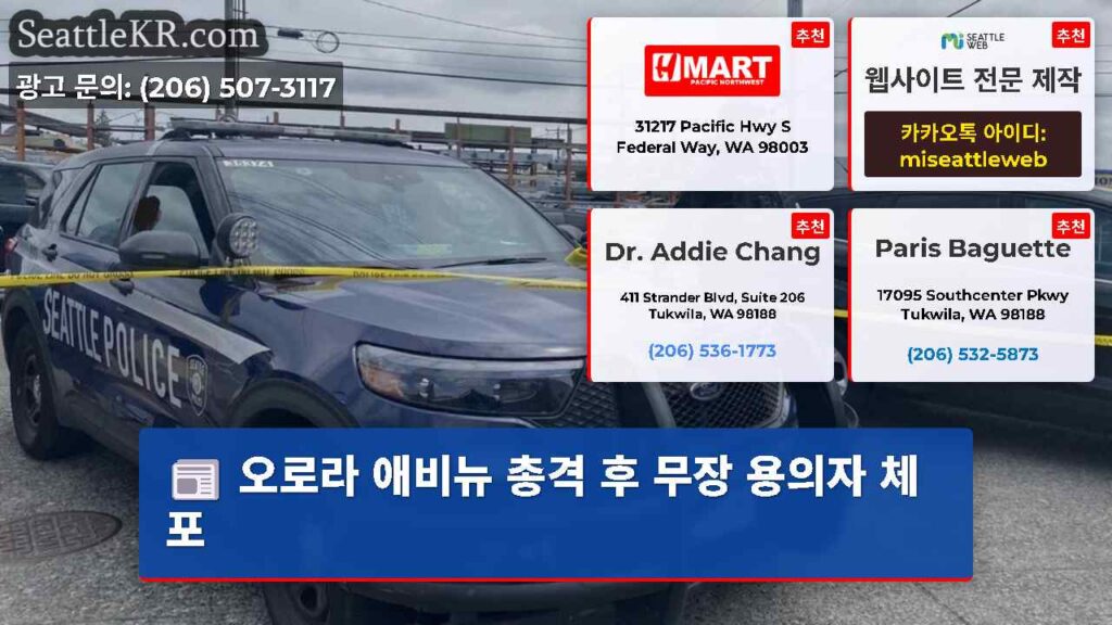 오로라 애비뉴 총격 후 무장 용의자 체포
