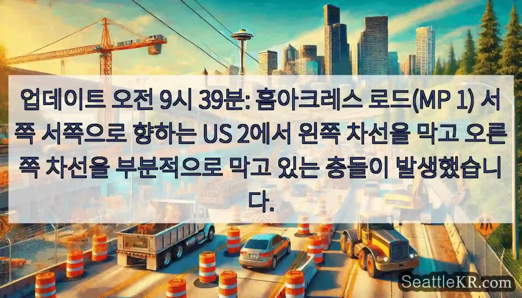 업데이트 오전 9시 39분: 홈아크레스 로드(MP 1) 서쪽 서쪽으로 향하는 US 2에서