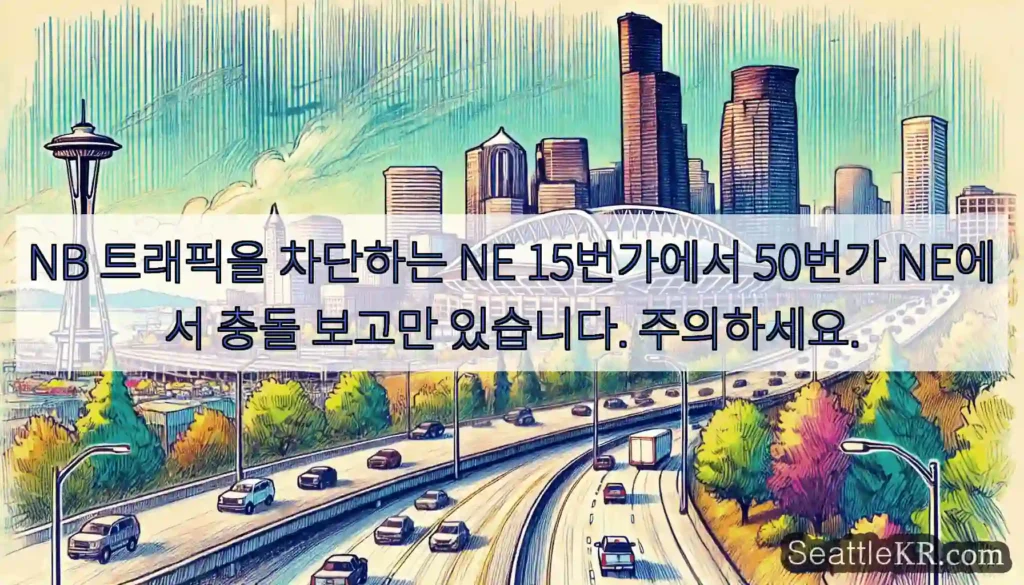 NB 트래픽을 차단하는 NE 15번가에서 50번가 NE에서 충돌 보고만 있습니다.
