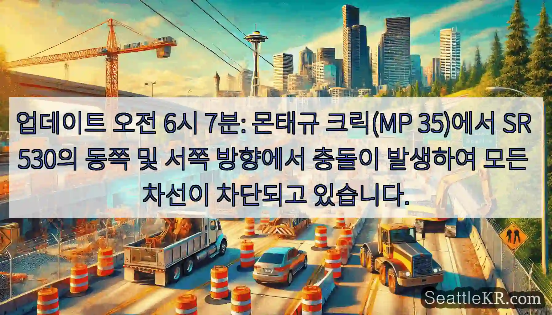 업데이트 오전 6시 7분: 몬태규 크릭(MP 35)에서 SR 530의 동쪽 및 서쪽
