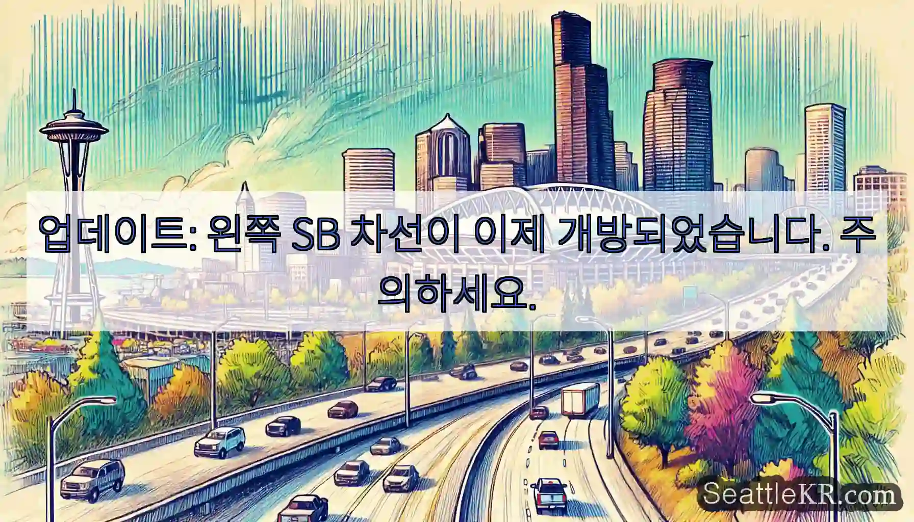 업데이트: 왼쪽 SB 차선이 이제 개방되었습니다. 주의하세요.