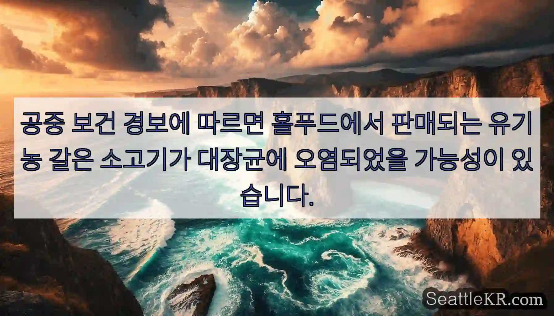 공중 보건 경보에 따르면 홀푸드에서 판매되는 유기농 갈은 소고기가 대장균에 오염되었을