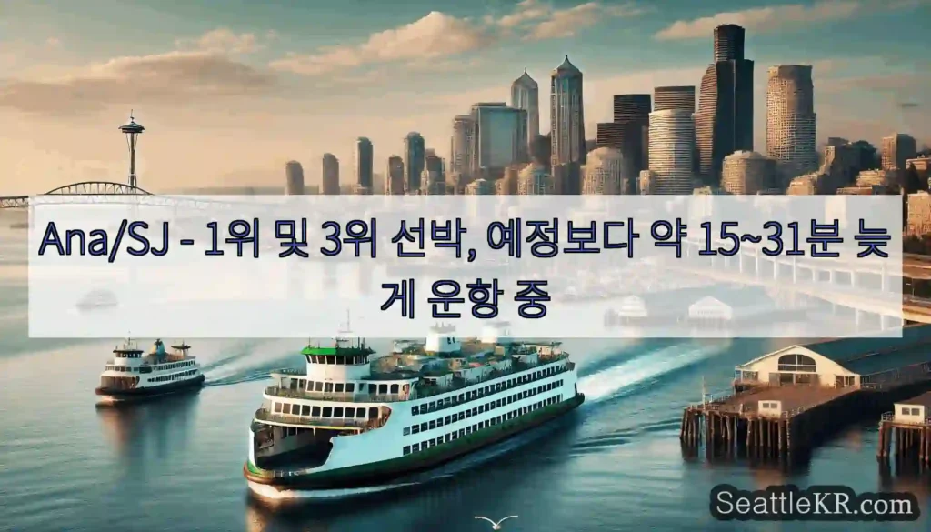 Ana/SJ - 1위 및 3위 선박, 예정보다 약 15~31분 늦게 운항 중