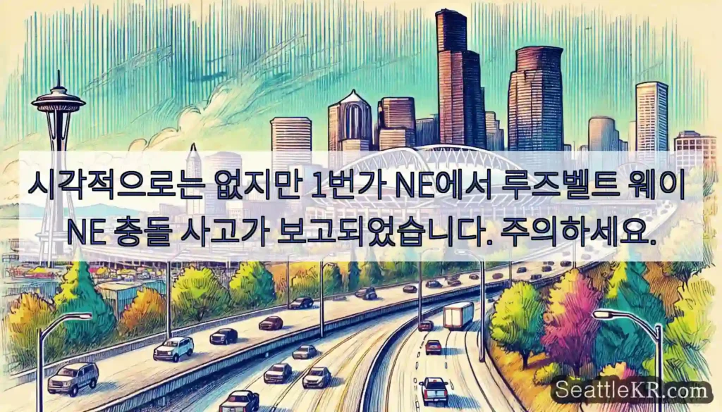 시각적으로는 없지만 1번가 NE에서 루즈벨트 웨이 NE 충돌 사고가 보고되었습니다.