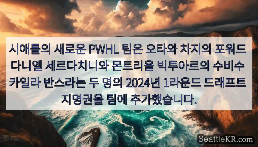 시애틀의 새로운 PWHL 팀은 오타와 차지의 포워드 다니엘 세르다치니와 몬트리올