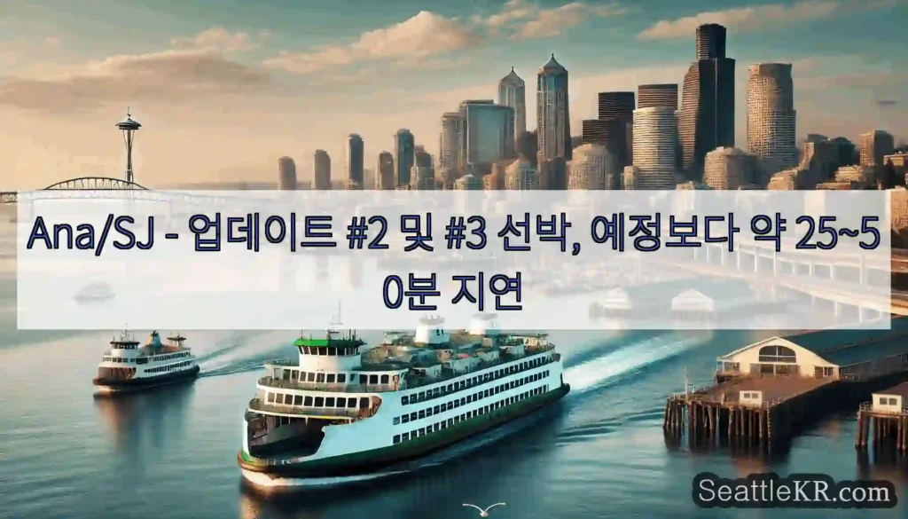 Ana/SJ - 업데이트 #2 및 #3 선박, 예정보다 약 25~50분 지연