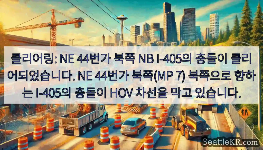 클리어링: NE 44번가 북쪽 NB I-405의 충돌이 클리어되었습니다. NE 44번가