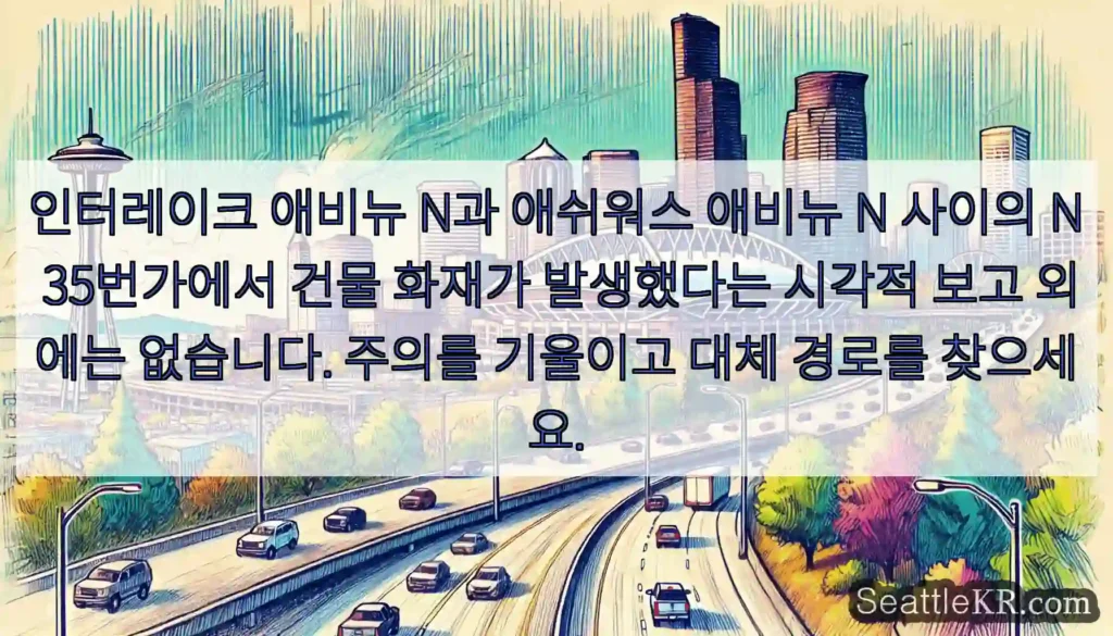 인터레이크 애비뉴 N과 애쉬워스 애비뉴 N 사이의 N 35번가에서 건물 화재가 발생했다는